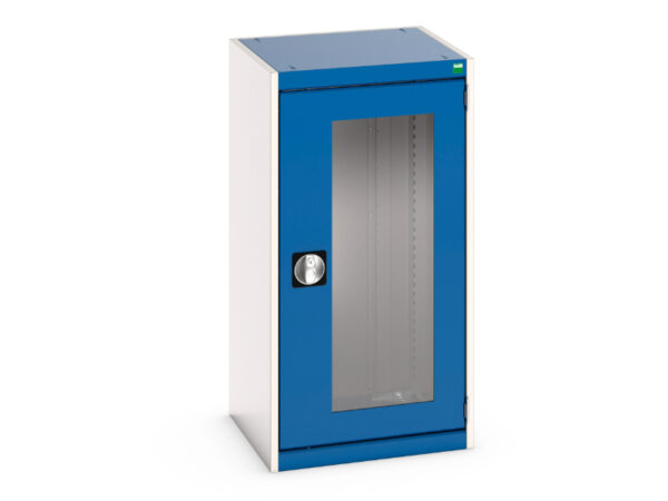 Industrial Lockable Cupboard Storages - Cubio Cupboard Storage with Window Doors. WxDxH: 525X525X1000mm Ral 7035/5010 _SKU-40010128.11V