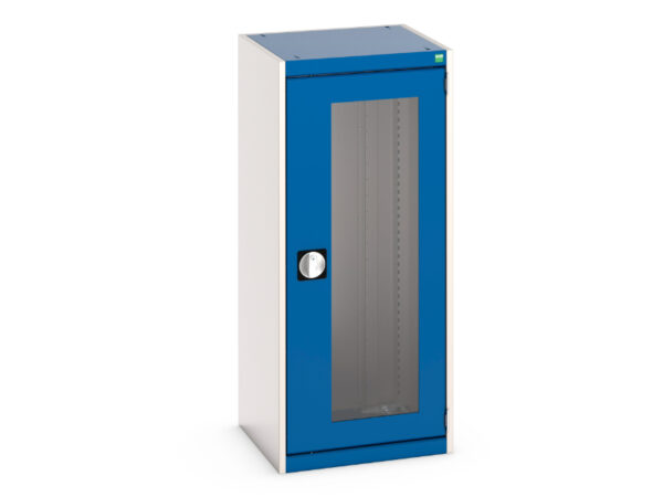 Bott Window Steel Cupboard Storage - Cubio Cupboard Storage with Window Doors. WxDxH: 525X525X1200mm Ral 7035/5010 _SKU-40010129.11V