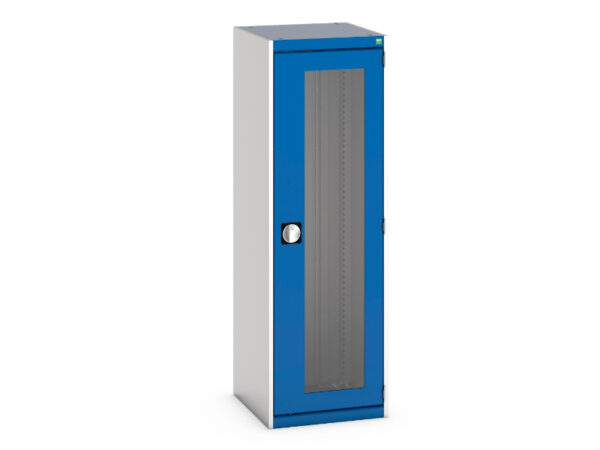 Double Door Industrial Storage Cabinet - Cubio Cupboard Storage with Window Doors. WxDxH: 525X525X1600mm Ral 7035/5010 _SKU-40010130.11V