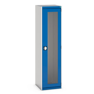 525mm Wide Steel Cupboard Storage - with Window Doors. WxDxH: 525X525X2000mm Ral 7035/5010 _SKU-40010131.11V