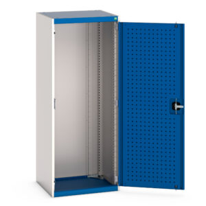 Industrial Metal Storage Cabinets - with Perfo Doors. WxDxH: 650X525X1600mm Ral 7035/5010 _SKU-40011017.11V