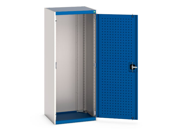 Industrial Metal Storage Cabinets - with Perfo Doors. WxDxH: 650X525X1600mm Ral 7035/5010 _SKU-40011017.11V