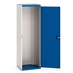 Perforated Double Door Cupboard Storage - WxDxH: 650X525X2000mm Ral 7035/5010 _SKU-40011019.11V