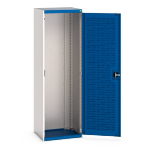 Metal Workshop Cupboard Storage with Louvre Doors - WxDxH: 650X525X2000mm Ral 7035/5010 _SKU-40011020.11V