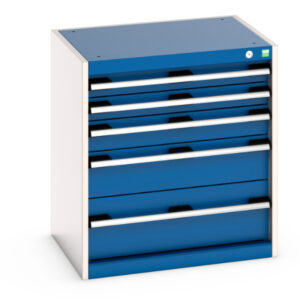 Cubio Drawer Storage Cabinet with 5 Drawers. WxDxH: 650X525X700mm Ral 7035/5010 _SKU-40011042.11V