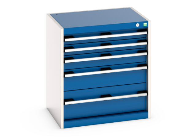 Cubio Drawer Storage Cabinet with 5 Drawers. WxDxH: 650X525X700mm Ral 7035/5010 _SKU-40011042.11V