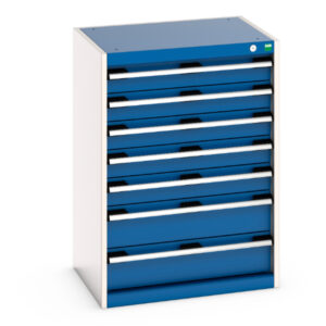 Cubio Drawer Storage Cabinet with 7 Drawers. WxDxH: 650X525X900mm Ral 7035/5010 _SKU-40011051.11V