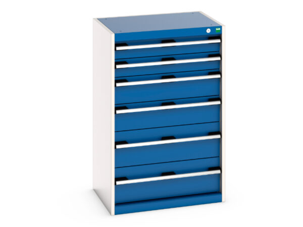 Cubio Drawer Storage Cabinet with 6 Drawers. WxDxH: 650X525X1000mm Ral 7035/5010 _SKU-40011054.11V