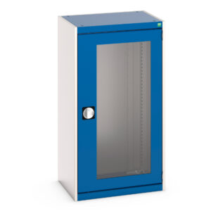 Metal Cupboard Storage with Windows - WxDxH: 650X525X1200mm Ral 7035/5010 _SKU-40011057.11V