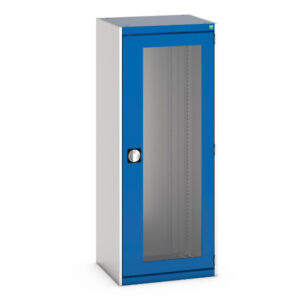 Industrial Storage Cabinet with Window Doors - Cubio Cupboard Storage with Window Doors. WxDxH: 650X525X1600mm Ral 7035/5010 _SKU-40011058.11V