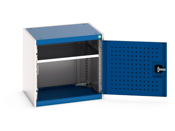 Bott Cupboard Storage with Perfo Doors - Cubio Cupboard Storage with Perfo Door. WxDxH: 650X525X600mm Ral 7035/5010 _SKU-40011060.11V