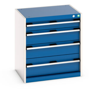 Bott Drawer Storage Cabinet with Four Drawers - WxDxH: 650X525X700mm Ral 7035/5010 _SKU-40011062.11V