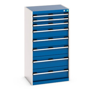 Cubio Drawer Storage Cabinet with 8 Drawers. WxDxH: 650X525X1200mm Ral 7035/5010 _SKU-40011064.11V