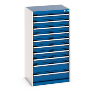 Cubio Drawer Storage Cabinet with 10 Drawers. WxDxH: 650X525X1200mm Ral 7035/5010 _SKU-40011065.11V