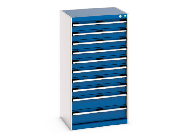 Cubio Drawer Storage Cabinet with 10 Drawers. WxDxH: 650X525X1200mm Ral 7035/5010 _SKU-40011065.11V