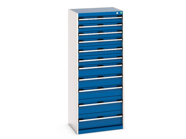 Cubio Drawer Storage Cabinet with 11 Drawers. WxDxH: 650X525X1600mm Ral 7035/5010 _SKU-40011067.11V
