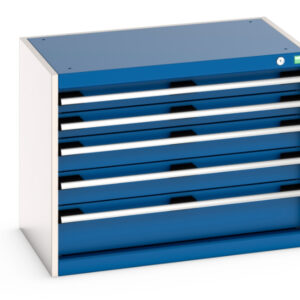 Cubio Drawer Storage Cabinet with 5 Drawers. WxDxH: 800X525X600mm Ral 7035/5010 _SKU-40012005.11V