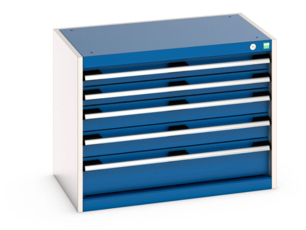 Cubio Drawer Storage Cabinet with 5 Drawers. WxDxH: 800X525X600mm Ral 7035/5010 _SKU-40012005.11V