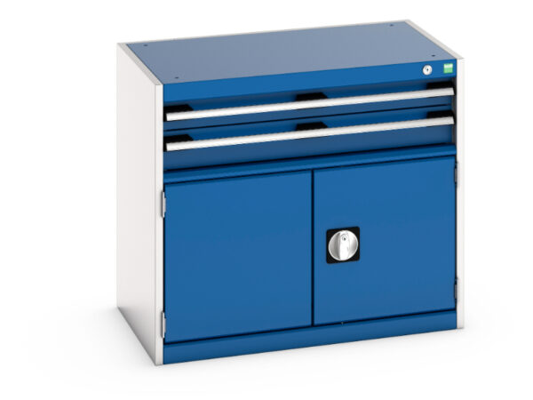 Industrial Drawers Small - Cubio Drawer-Door Storage Cabinet with 2 Drawers / Door. WxDxH: 800X525X700mm Ral 7035/5010 _SKU-40012007.11V