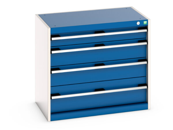 Heavy Duty Metal Workshop Storage Cabinet Drawers - 4 Drawers. WxDxH: 800X525X700mm Ral 7035/5010 _SKU-40012011.11V