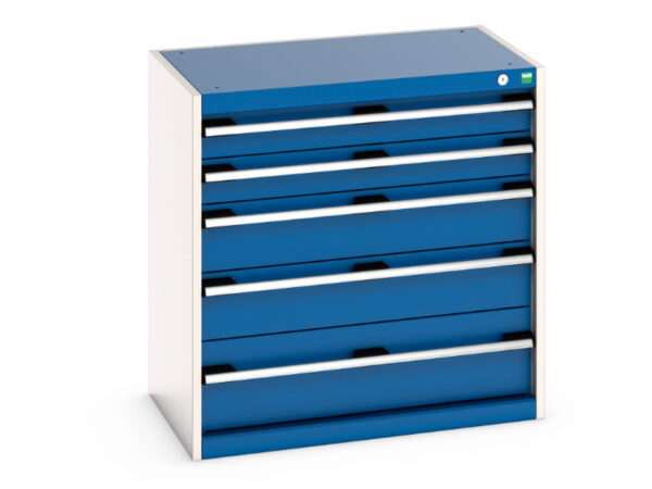 Cubio Drawer Storage Cabinet with 5 Drawers. WxDxH: 800X525X800mm Ral 7035/5010 _SKU-40012017.11V