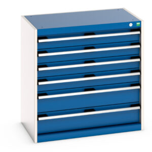 Cubio Drawer Storage Cabinet with 6 Drawers. WxDxH: 800X525X800mm Ral 7035/5010 _SKU-40012019.11V