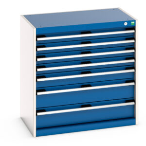 Cubio Drawer Storage Cabinet with 7 Drawers. WxDxH: 800X525X800mm Ral 7035/5010 _SKU-40012021.11V