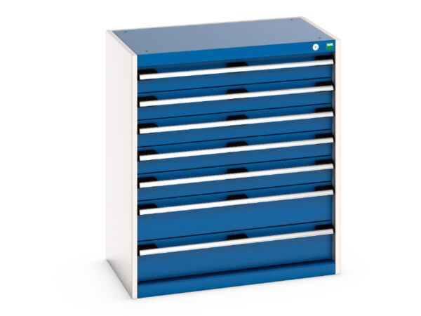 Cubio Drawer Storage Cabinet with 7 Drawers. WxDxH: 800X525X900mm Ral 7035/5010 _SKU-40012029.11V