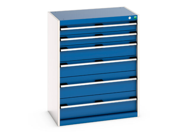 Cubio Drawer Storage Cabinet with 6 Drawers. WxDxH: 800X525X1000mm Ral 7035/5010 _SKU-40012035.11V