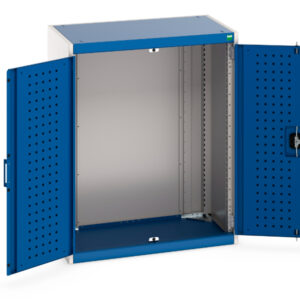 800mm Wide Metal Cupboard Storage - with Perfo Doors. WxDxH: 800X525X1000mm Ral 7035/5010 _SKU-40012053.11V