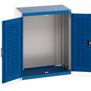 Metal Cupboard Storages - Cubio Cupboard Storage with Louvre Doors. WxDxH: 800X525X1000mm Ral 7035/5010 _SKU-40012054.11V
