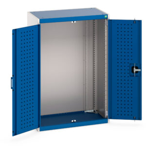 Blue Perforated Door Cupboard Storage - WxDxH: 800X525X1200mm Ral 7035/5010 _SKU-40012055.11V