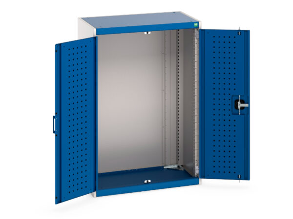 Blue Perforated Door Cupboard Storage - WxDxH: 800X525X1200mm Ral 7035/5010 _SKU-40012055.11V