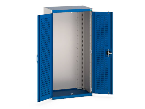 800mm Cubio Metal Storage Cabinet - Cubio Cupboard Storage with Louvre Doors. WxDxH: 800X525X1600mm Ral 7035/5010 _SKU-40012058.11V