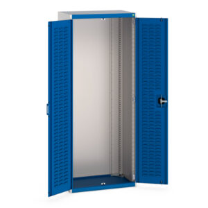 Blue Workshop Steel Storage Cupboard Storages - with Louvre Doors. WxDxH: 800X525X2000mm Ral 7035/5010 _SKU-40012060.11V