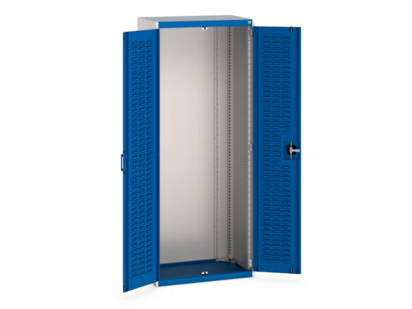 Blue Workshop Steel Storage Cupboard Storages - with Louvre Doors. WxDxH: 800X525X2000mm Ral 7035/5010 _SKU-40012060.11V