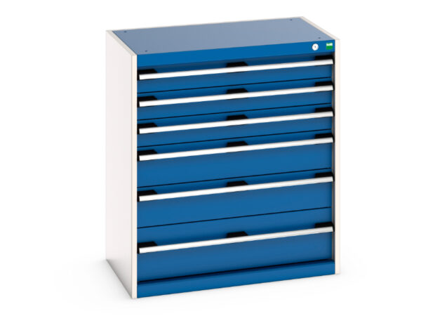 Cubio Drawer Storage Cabinet with 6 Drawers. WxDxH: 800X525X900mm Ral 7035/5010 _SKU-40012087.11V