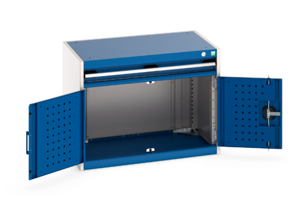 Large Industrial Drawers - Cubio Drawer-Door Storage Cabinet with 1 Drawer / Door. WxDxH: 800X525X600mm Ral 7035/5010 _SKU-40012091.11V