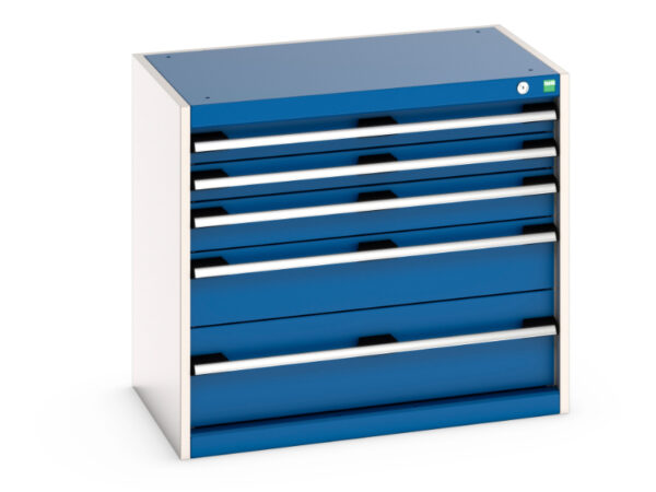 Cubio Drawer Storage Cabinet with 5 Drawers. WxDxH: 800X525X700mm Ral 7035/5010 _SKU-40012095.11V