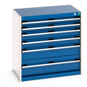 Cubio Drawer Storage Cabinet with 6 Drawers. WxDxH: 800X525X800mm Ral 7035/5010 _SKU-40012097.11V
