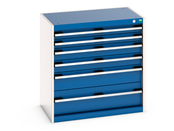 Cubio Drawer Storage Cabinet with 6 Drawers. WxDxH: 800X525X800mm Ral 7035/5010 _SKU-40012097.11V