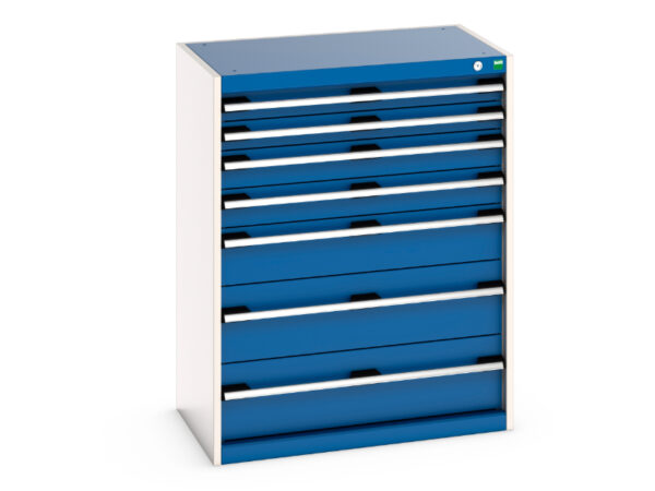 Cubio Drawer Storage Cabinet with 7 Drawers. WxDxH: 800X525X1000mm Ral 7035/5010 _SKU-40012100.11V
