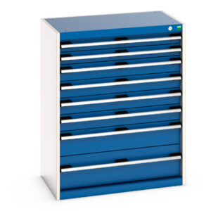 Cubio Drawer Storage Cabinet with 8 Drawers. WxDxH: 800X525X1000mm Ral 7035/5010 _SKU-40012102.11V