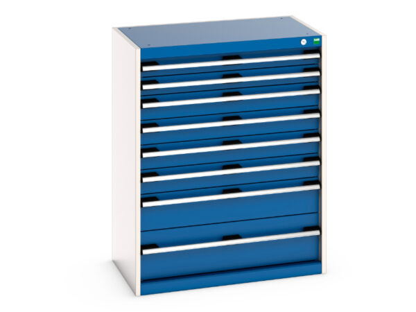 Cubio Drawer Storage Cabinet with 8 Drawers. WxDxH: 800X525X1000mm Ral 7035/5010 _SKU-40012102.11V