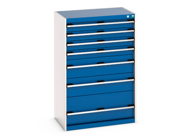 Cubio Drawer Storage Cabinet with 7 Drawers. WxDxH: 800X525X1200mm Ral 7035/5010 _SKU-40012104.11V