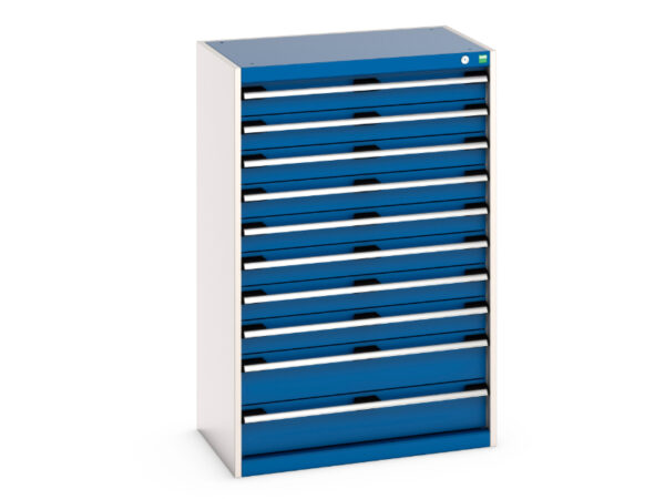Cubio Drawer Storage Cabinet with 10 Drawers. WxDxH: 800X525X1200mm Ral 7035/5010 _SKU-40012108.11V