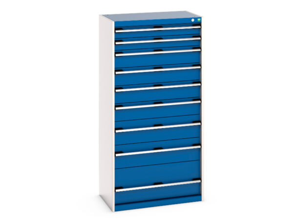 Cubio Drawer Storage Cabinet with 9 Drawers - WxDxH: 800X525X1600mm Ral 7035/5010 _SKU-40012110.11V