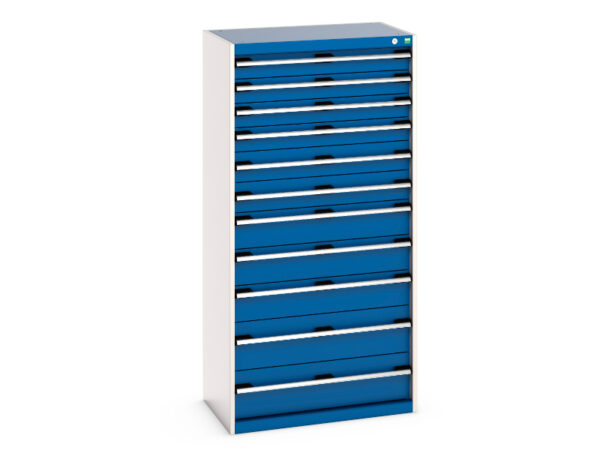 Cubio Drawer Storage Cabinet with 11 Drawers. WxDxH: 800X525X1600mm Ral 7035/5010 _SKU-40012112.11V