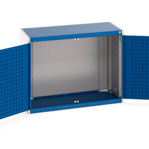 1M Wide Steel Cupboard Storage - with Perfo Doors. WxDxH: 1050X525X800mm Ral 7035/5010 _SKU-40013009.11V