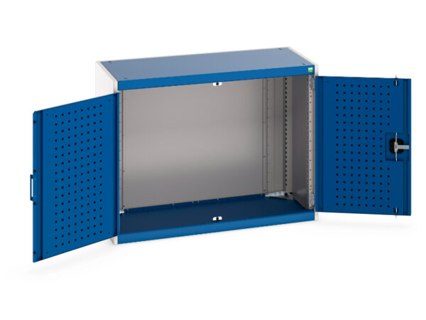 1M Wide Steel Cupboard Storage - with Perfo Doors. WxDxH: 1050X525X800mm Ral 7035/5010 _SKU-40013009.11V